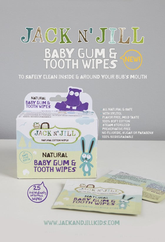 Jack N' Jill Natural Baby Gum & Tooth Wipes, 25 pcs (exp 11/27)
