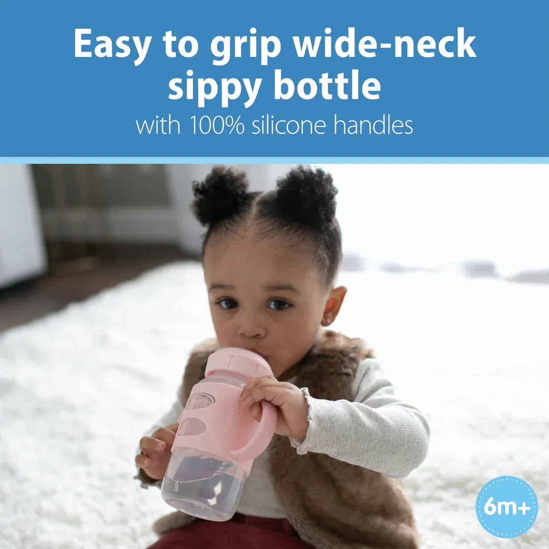 Dr. Brown's Milestones Narrow/Wide-Neck Sippy Spout Bottle with Silicone Handles (9 Types)