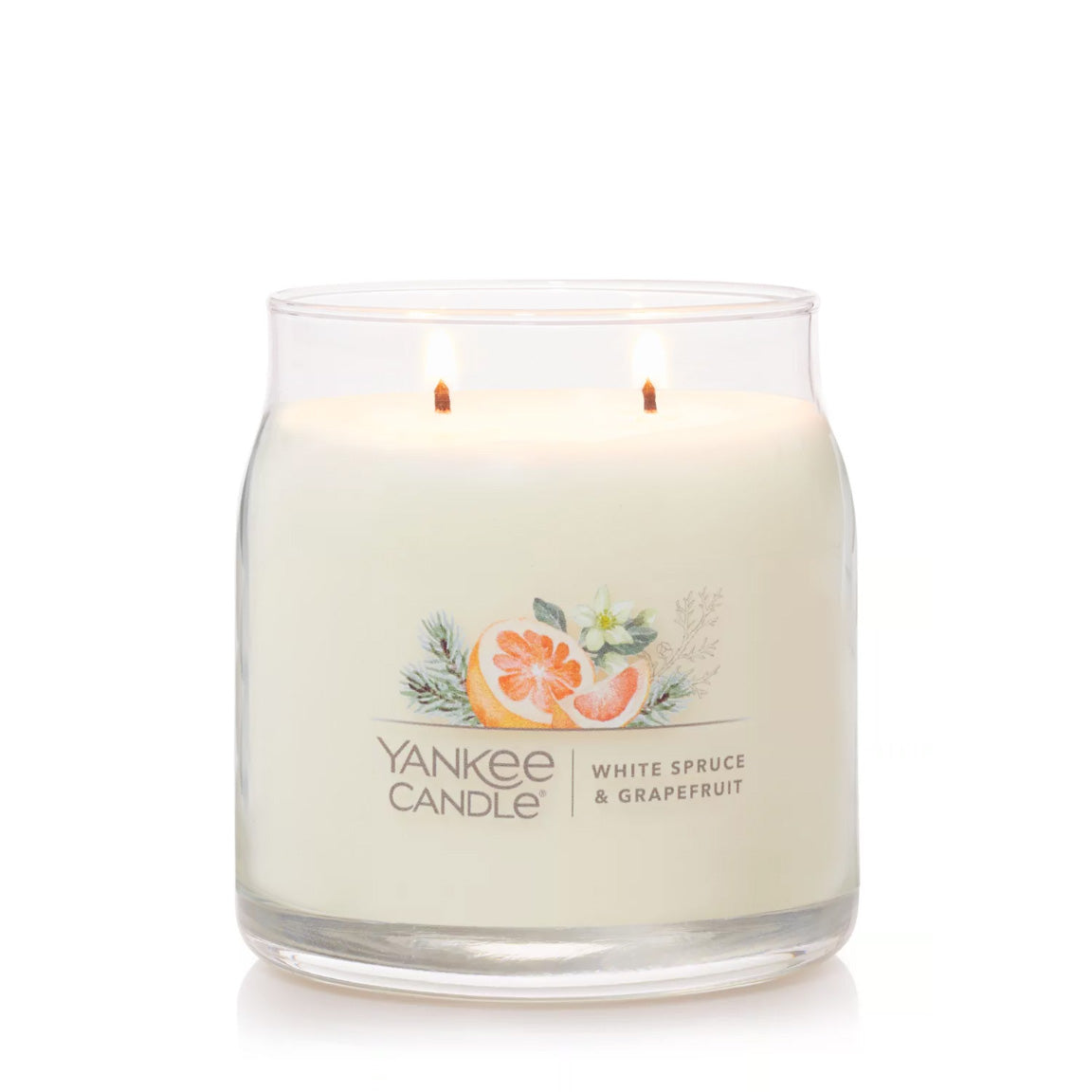 Yankee Candle Signature Medium Jar Candle, 2-wicks (13oz) - White Spruce & Grapefruit