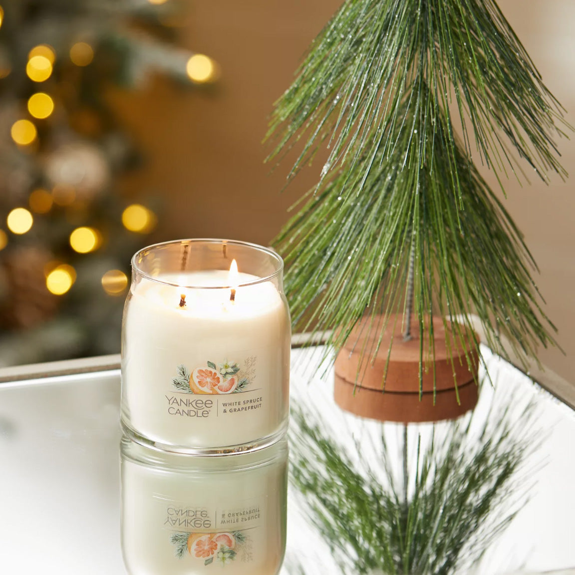 Yankee Candle Signature Medium Jar Candle, 2-wicks (13oz) - White Spruce & Grapefruit