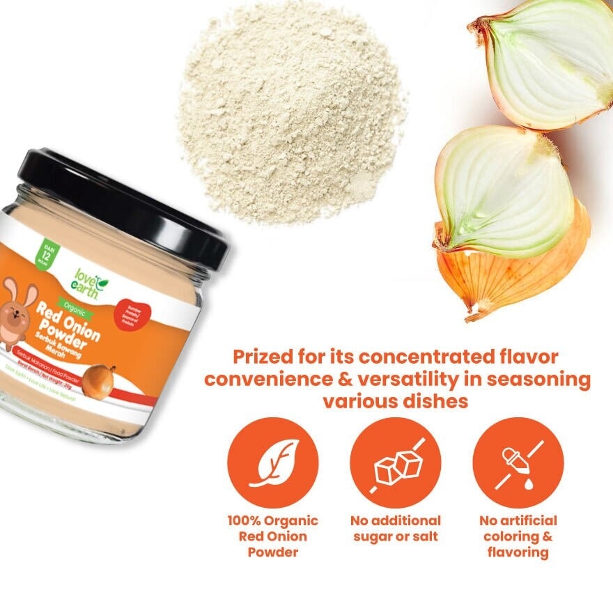 Love Earth Organic Red Onion Powder, 30g (Exp 12/26)