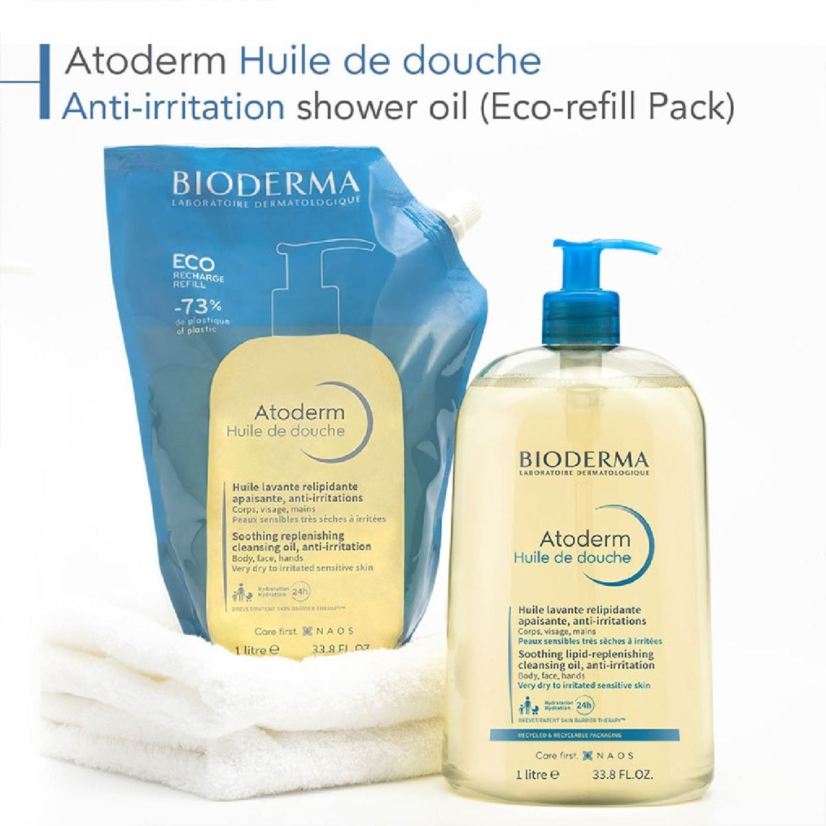 Bioderma Atoderm Anti-Irritation Shower Oil, 1L Eco-Refill (Exp 10/27)