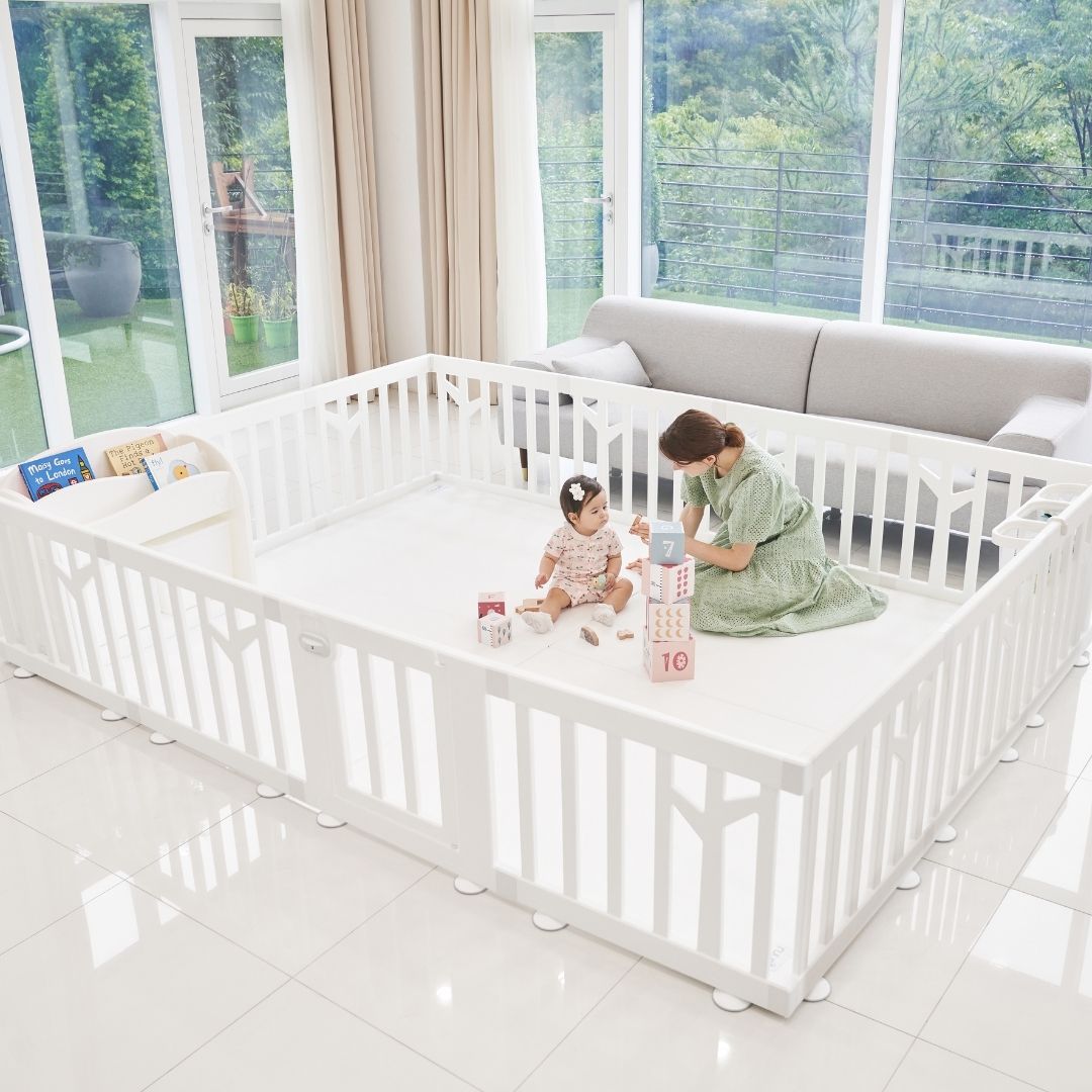 IFAM Birch Baby Play Yard w/ Door Set, 12pcs (207 x 147cm) - White