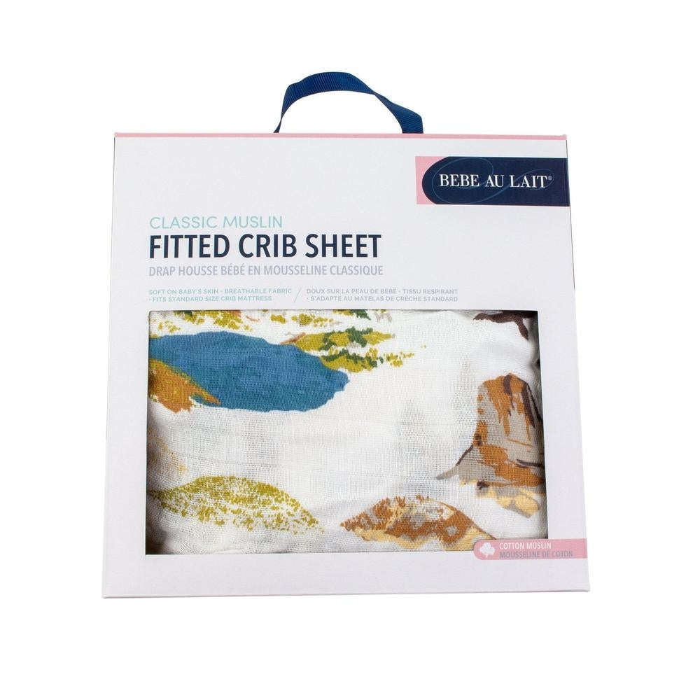 Bebe Au Lait Classic Muslin Fitted Crib Sheet (70x130cm) (18 Designs) - Pupsik Singapore