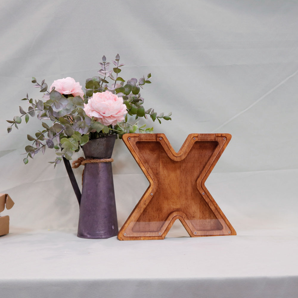 Wooden Alphabet Piggy Bank (23 Letters) - Pupsik Singapore