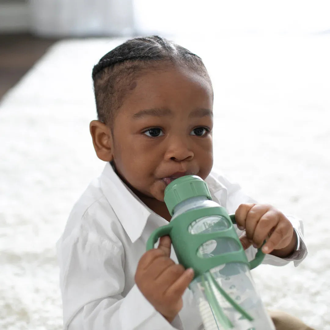 Dr. Brown's Milestones Narrow Sippy Spout Bottle with Silicone Handles, 8 oz/250 mL (7 Colors)