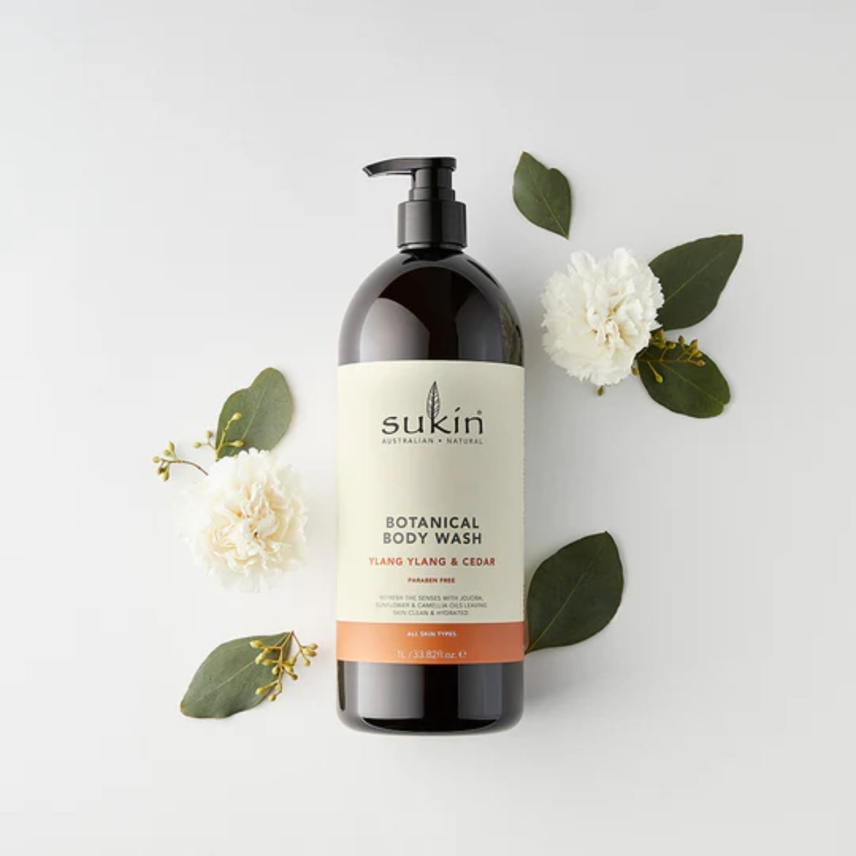 Sukin Botanical Body Wash, 1L - Ylang Ylang & Cedar