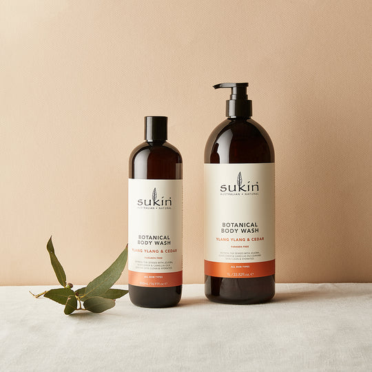 Sukin Botanical Body Wash, 1L - Ylang Ylang & Cedar