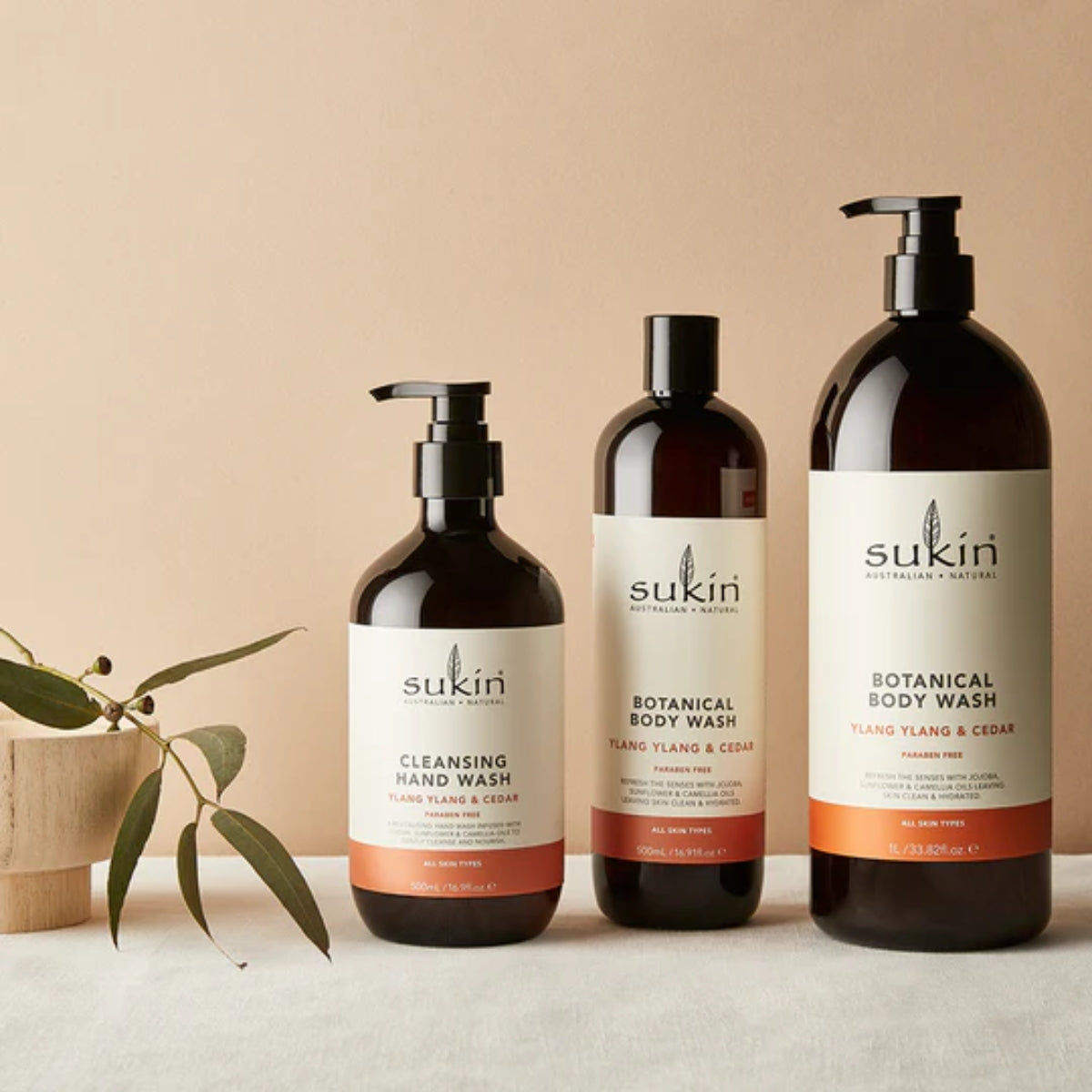 Sukin Botanical Body Wash, 1L - Ylang Ylang & Cedar