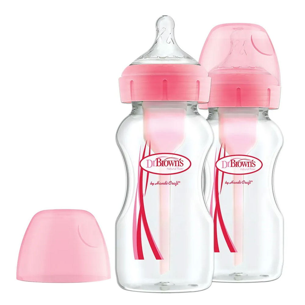 Dr. Brown's Options+ Wide-Neck PP Baby Bottles, 9oz/270ml (13 Types) | 1/2/3pk - Various Designs