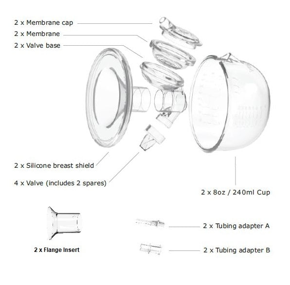 Youha Express Handsfree Collection Cups Set for Medela/Spectra/Cimilre (2 Sizes) - Pupsik Singapore