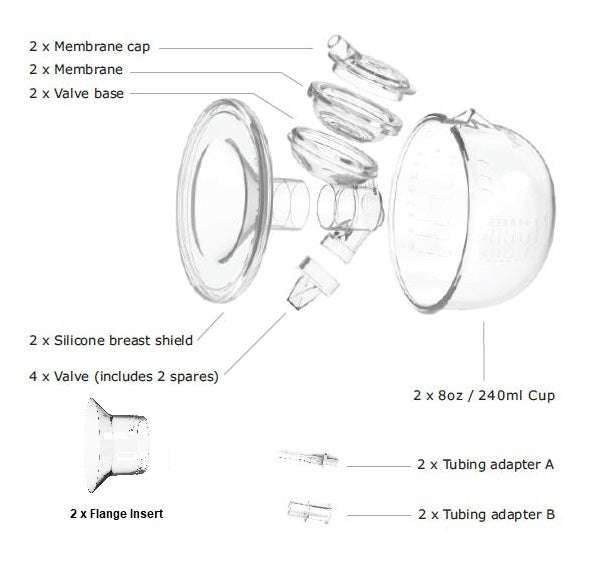 Youha Express Handsfree Collection Cups Set for Medela/Spectra/Cimilre (2 Sizes) - Pupsik Singapore