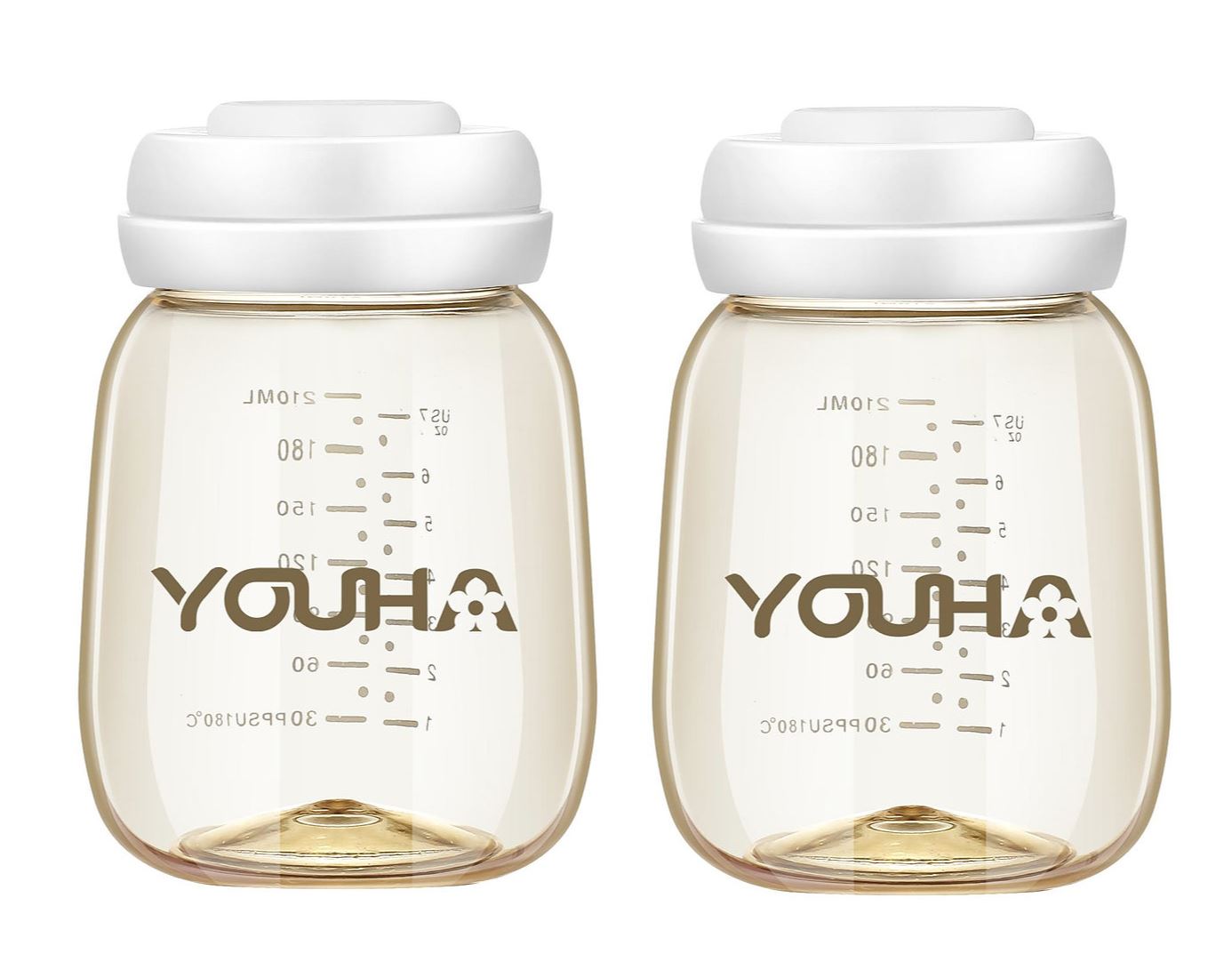Youha PPSU Wide-Neck Milk Storage Bottle (210ml) (2pk)