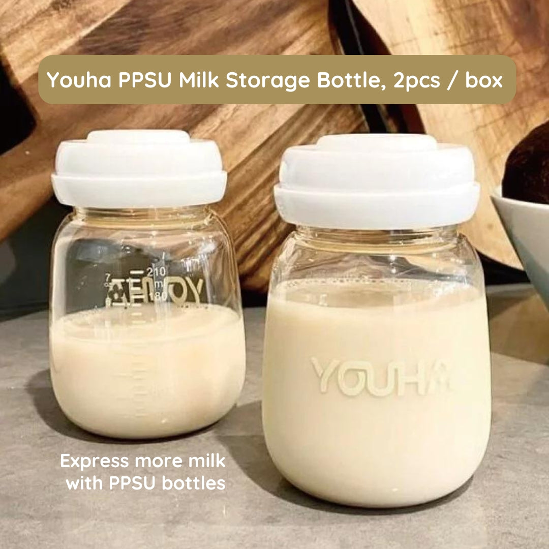 Youha PPSU Wide-Neck Milk Storage Bottle (210ml) (2pk)
