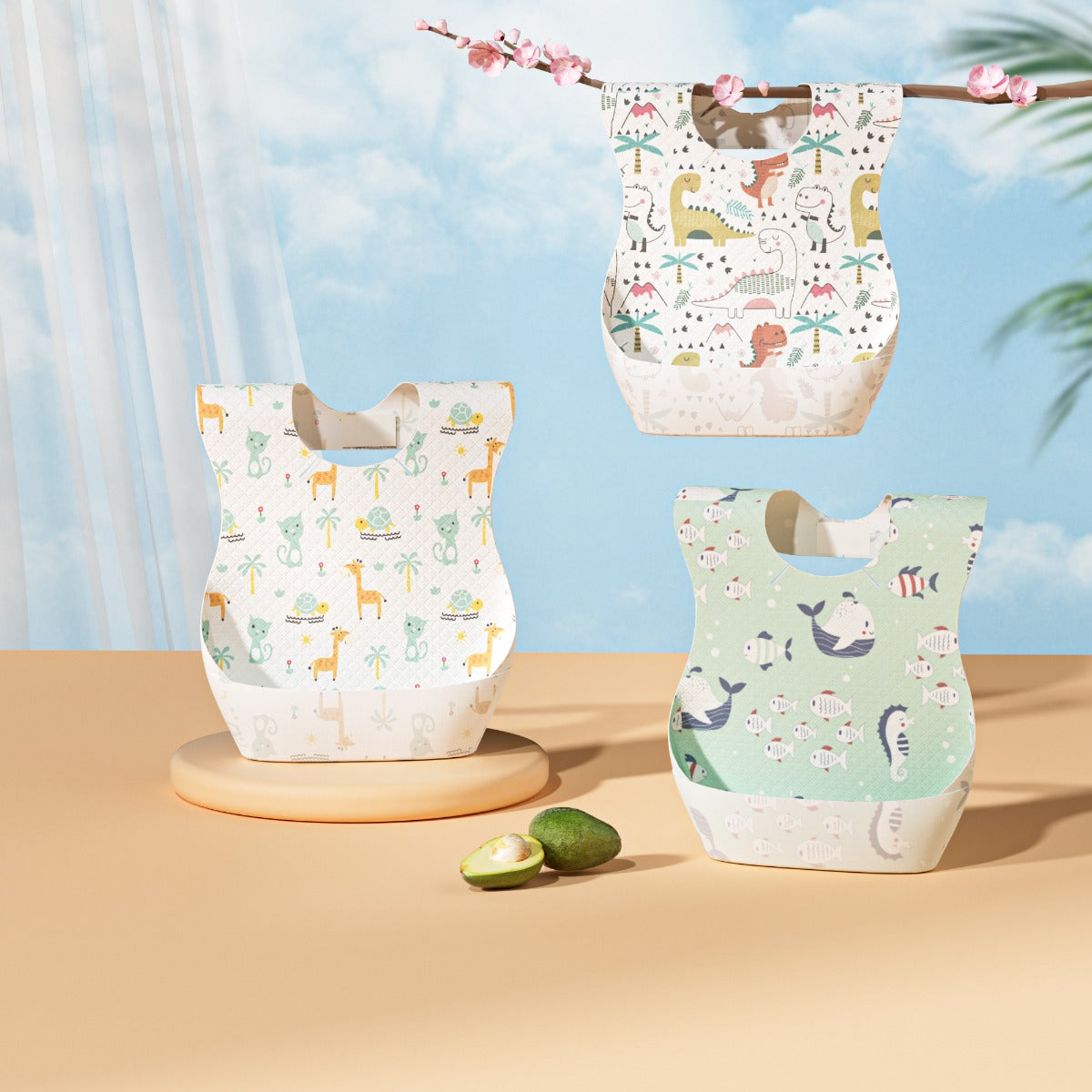 Youha Disposable Bibs, 20pcs (3 Designs)