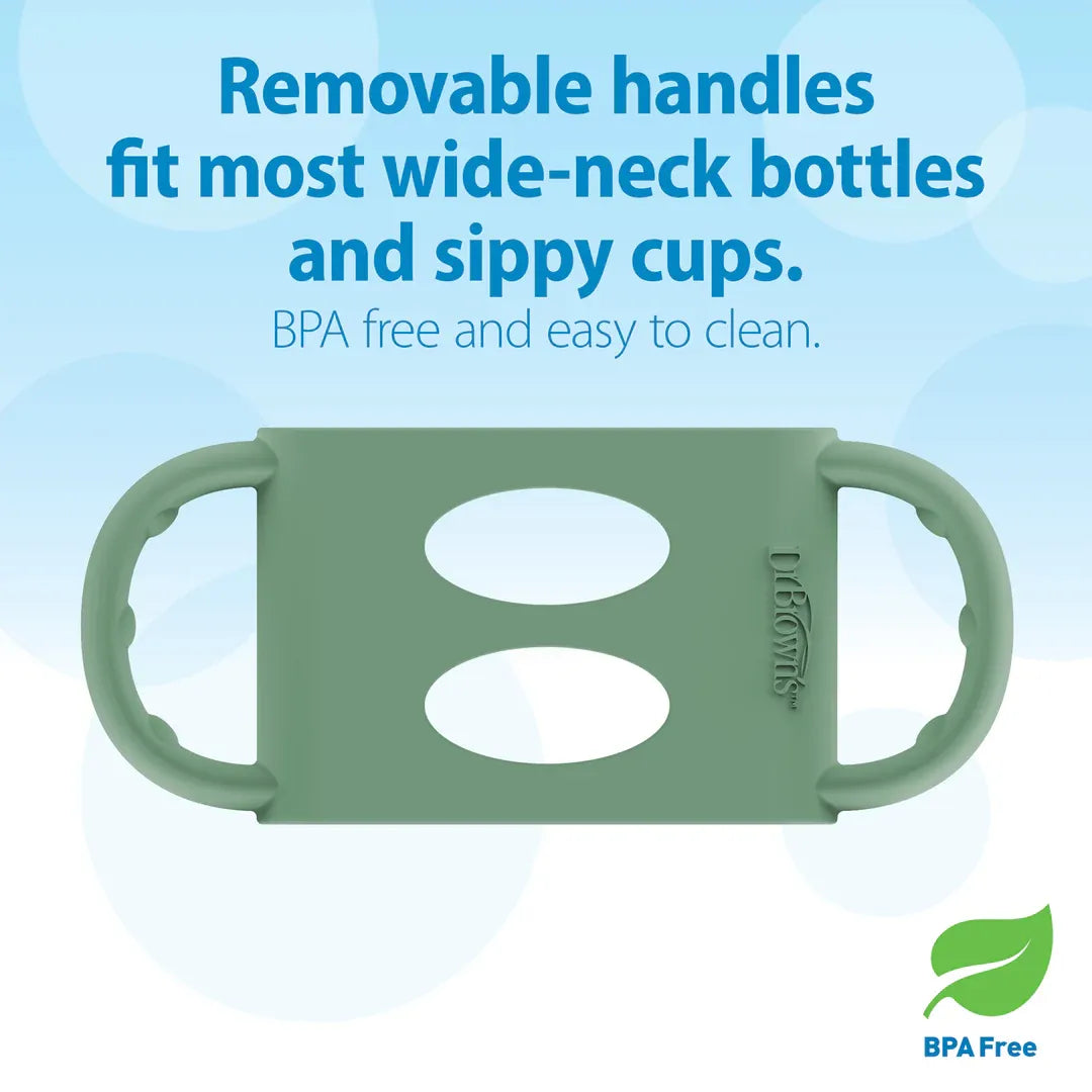 Dr. Brown's Milestones Narrow/Wide-Neck Sippy Spout Bottle with Silicone Handles (9 Types)