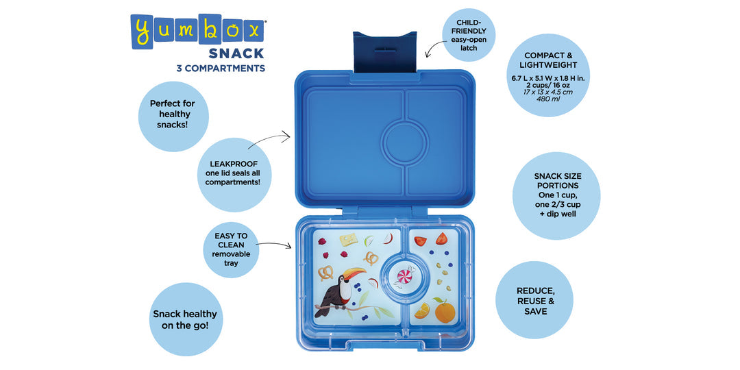Yumbox Snack 3-compartment Lunch Box (14 designs)