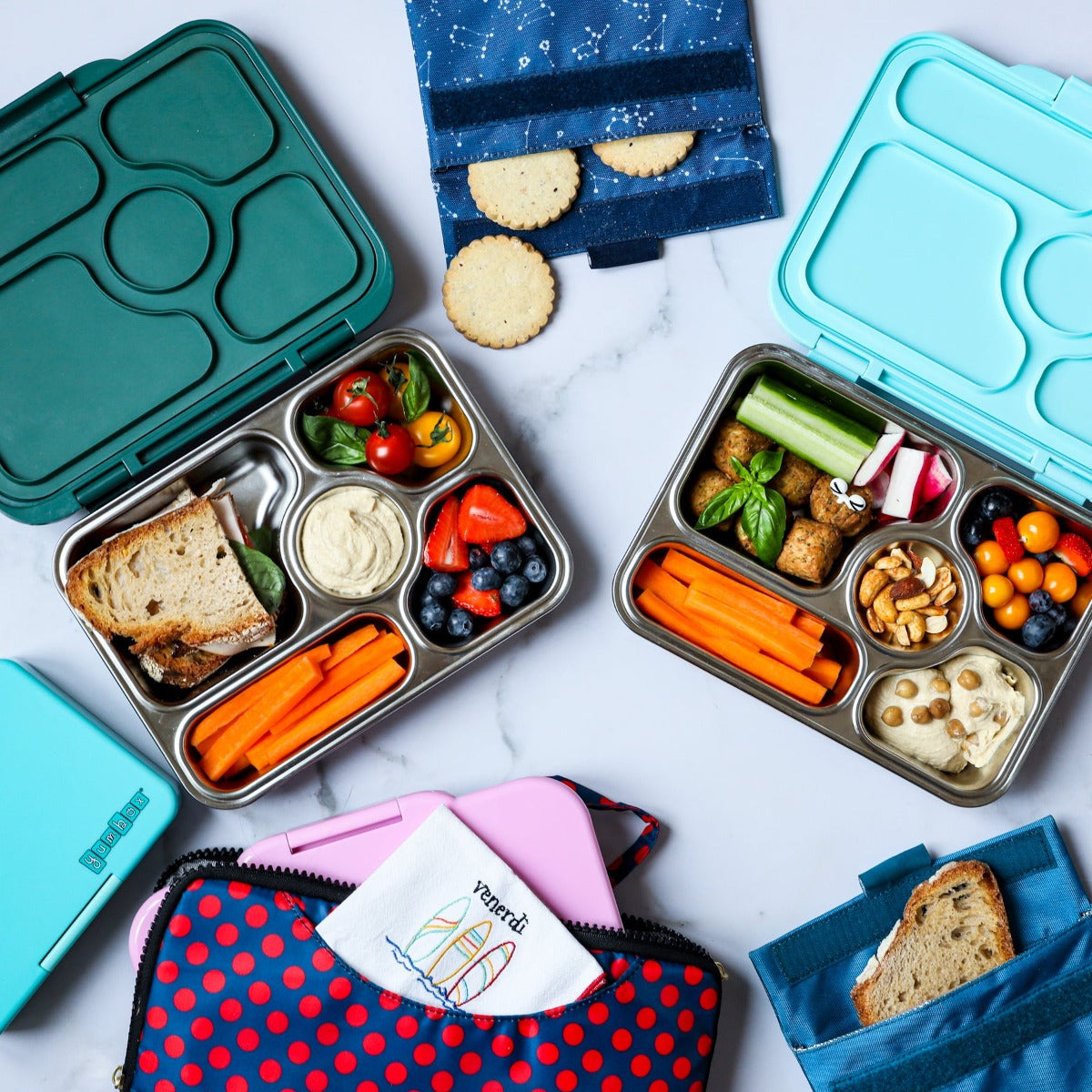 Yumbox Presto 5-compartment Stainless Steel Lunch Box (5 Colors) - Pupsik Singapore