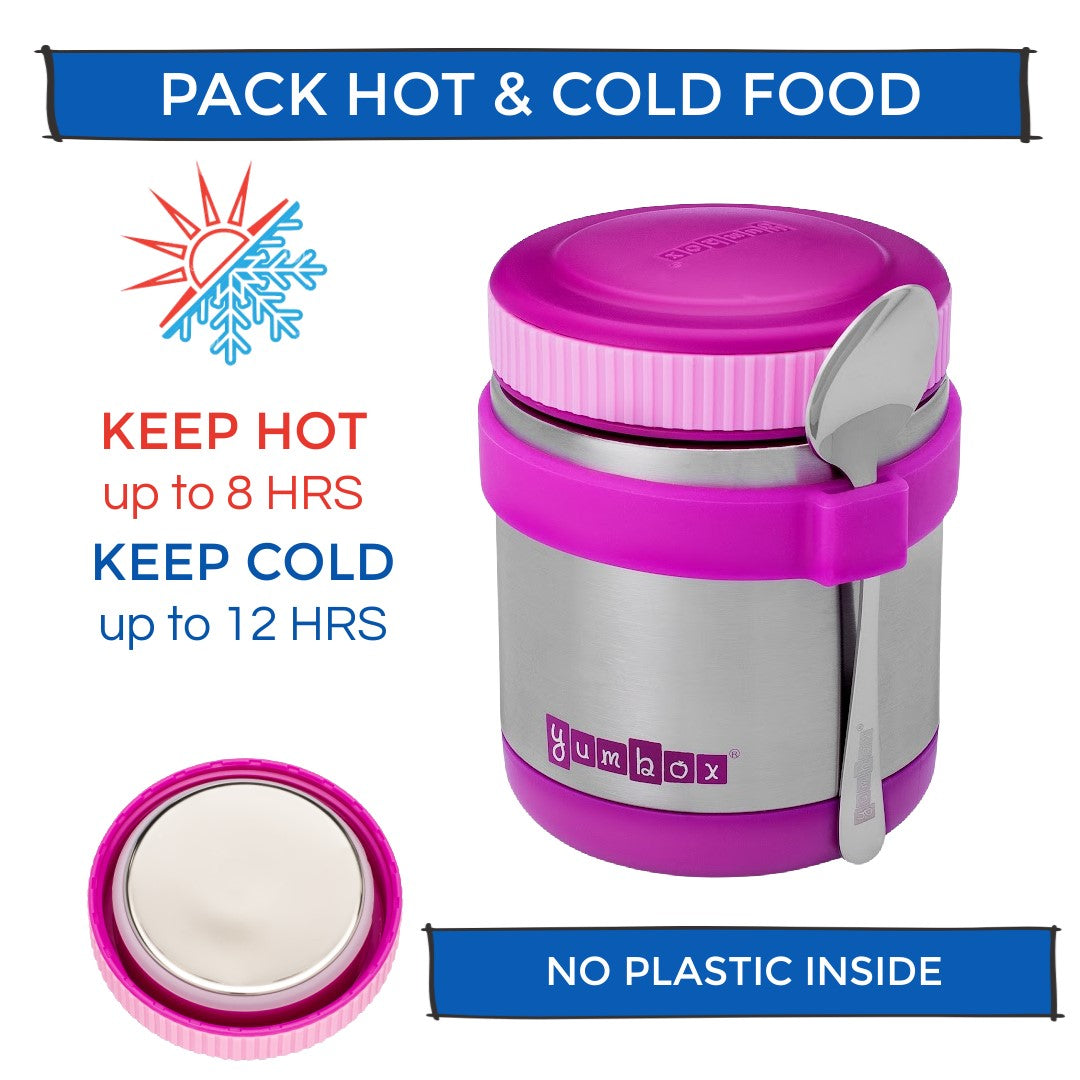 Yumbox Zuppa Thermal Food Jar w/ Spoon & Band, 415ml (4 Colors) - Pupsik Singapore